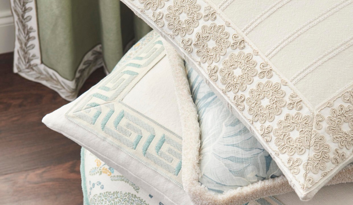 Embroidered pillow slipcovers