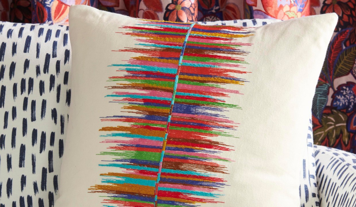 Colorful custom stitching pillow
