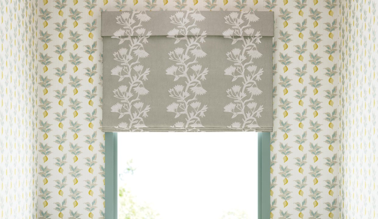 Custom fabric roman shades